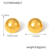 Stud Earrings 316L Stainless Steel Electroplated 18K Gold Semicircular Geometric Niche Style For Women