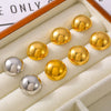 Stud Earrings 316L Stainless Steel Electroplated 18K Gold Semicircular Geometric Niche Style For Women