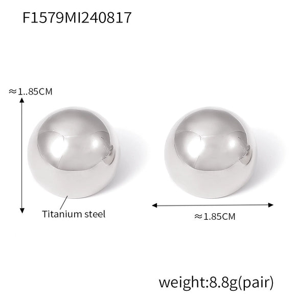Stud Earrings 316L Stainless Steel Electroplated 18K Gold Semicircular Geometric Niche Style For Women