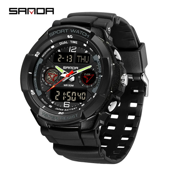 Student Fashion Sports Electronic Watch Tpu Strap Abs Case Acrylic Mirror Round Dial Waterproof