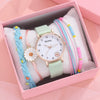 Student Female Watch Alloy Case Canvas Strap Round Dial Leisure Style