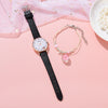 Student Female Watch Alloy Case Canvas Strap Round Dial Leisure Style
