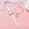 Student Female Watch Alloy Case Canvas Strap Round Dial Leisure Style