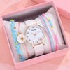 Student Female Watch Alloy Case Canvas Strap Round Dial Leisure Style