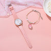 Student Female Watch Alloy Case Canvas Strap Round Dial Leisure Style