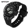 Student Multifunction Electronic Watch Tpu Strap Abs Case Acrylic Mirror Round Dial Sports Style Luminous Waterproof