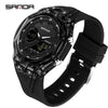 Student Multifunction Electronic Watch Tpu Strap Abs Case Acrylic Mirror Round Dial Sports Style Luminous Waterproof