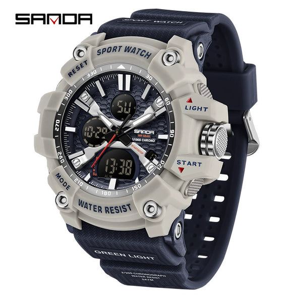 Student Sports Watch Tpu Strap Abs Case Acrylic Mirror Waterproof Luminous Highend Style