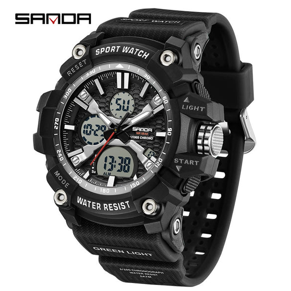 Student Sports Watch Tpu Strap Abs Case Acrylic Mirror Waterproof Luminous Highend Style