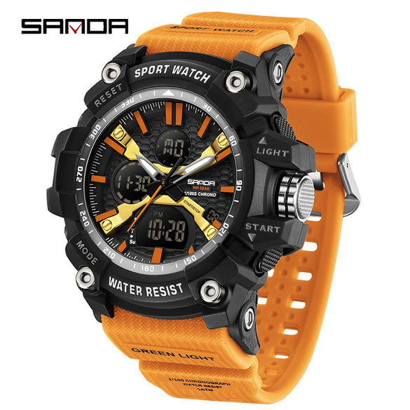 Student Sports Watch Tpu Strap Abs Case Acrylic Mirror Waterproof Luminous Highend Style