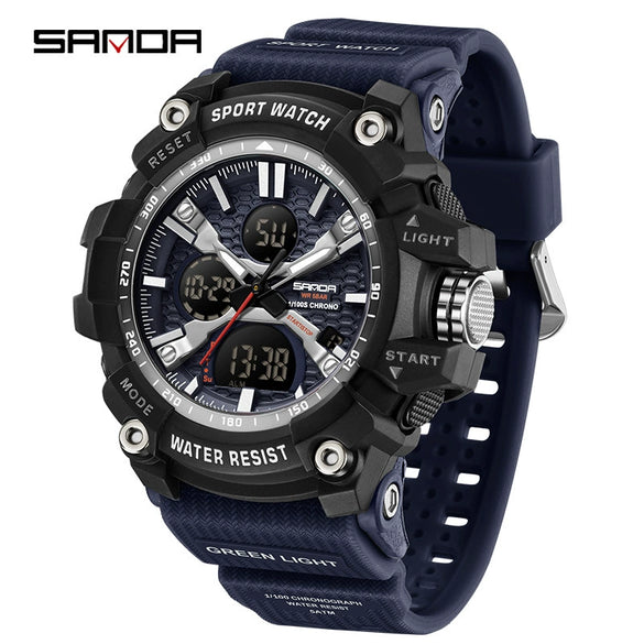 Student Sports Watch Tpu Strap Abs Case Acrylic Mirror Waterproof Luminous Highend Style