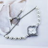 Student Watch Alloy Rose Gold Fourleaf Clover Shape Quartz Watch For Female