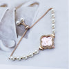 Student Watch Alloy Rose Gold Fourleaf Clover Shape Quartz Watch For Female