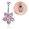 Style Fashion Flower Belly Button Ring Wholesale Threecolor Zircon Optional Hot Fivestar Wholesale Supply