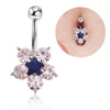 Style Fashion Flower Belly Button Ring Wholesale Threecolor Zircon Optional Hot Fivestar Wholesale Supply