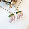 Style Fresh Cherry Love Earrings Sweet Girl's Heart Drop Oil Cherry Long Earrings Simple Decoration