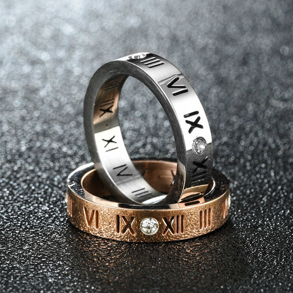 Style Roman Numeral Diamond Ring Couple Ring  Source Good Goods
