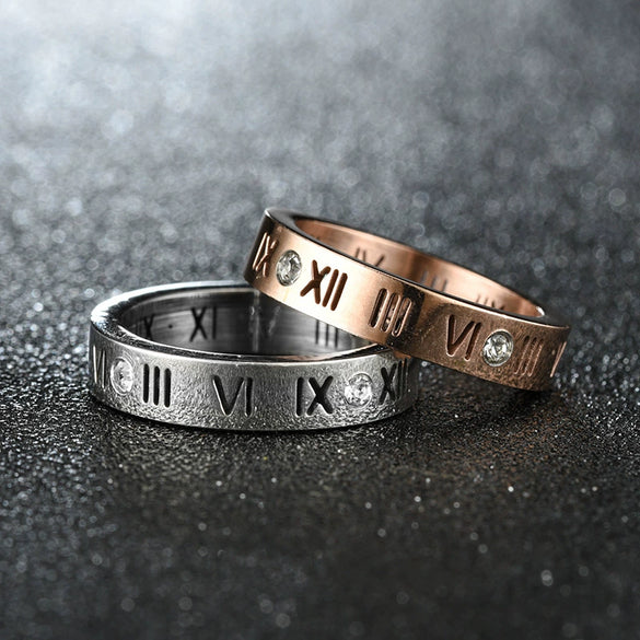 Style Roman Numeral Diamond Ring Couple Ring  Source Good Goods