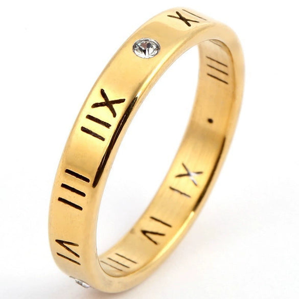 Style Roman Numeral Diamond Ring Couple Ring  Source Good Goods