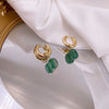 Style Turquoise Irregular Baroque Pearl Pendant Earrings With Natural Stone Element And Copper Setting
