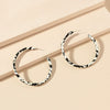 Stylish Black And White Striped Leather C Shaped Earrings Simple Creative Electroplated Statement Earrings