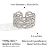 Stylish Cut Out Geometric Hip Hop Punk Ring For Girls Stainless Steel With Electroplating Hand Jewelry
