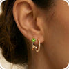 Stylish Electroplated Copper Geometric Double Circle Zircon Gold Hoop Earrings For Women