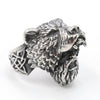 Stylish Exaggerated Retro Atomic Wolf Viking Werewolf Ring Titanium Steel Oil Treated Unisex