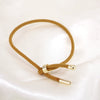 Stylish Geometric Braided Copper Couple Bracelet With Adjustable Open Cuff Design In Multicolor