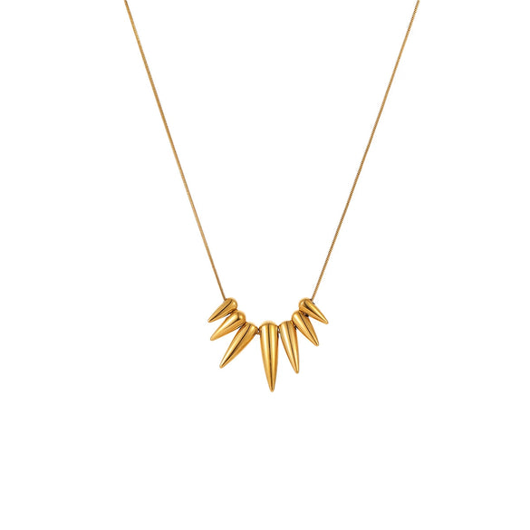 Stylish Geometric Bullet Stainless Steel Necklace With Electroplating For Women