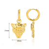 Stylish Ins Style Stainless Steel Cheetah Animal Hugging Circle Removable Earrings Electroplated