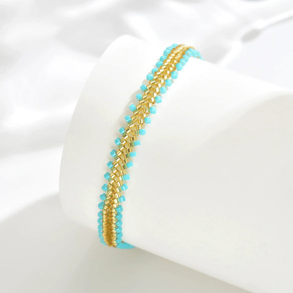 Stylish Simple Glass Glazed Geometric Doll Cartoon Characters Purely Handmade Miyuki Beads Stainless Steel Bracelet For Women And Unisex