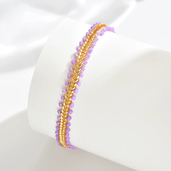 Stylish Simple Glass Glazed Geometric Doll Cartoon Characters Purely Handmade Miyuki Beads Stainless Steel Bracelet For Women And Unisex