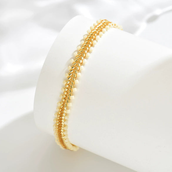 Stylish Simple Glass Glazed Geometric Doll Cartoon Characters Purely Handmade Miyuki Beads Stainless Steel Bracelet For Women And Unisex