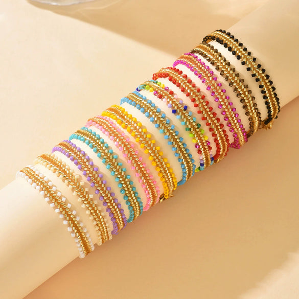 Stylish Simple Glass Glazed Geometric Doll Cartoon Characters Purely Handmade Miyuki Beads Stainless Steel Bracelet For Women And Unisex