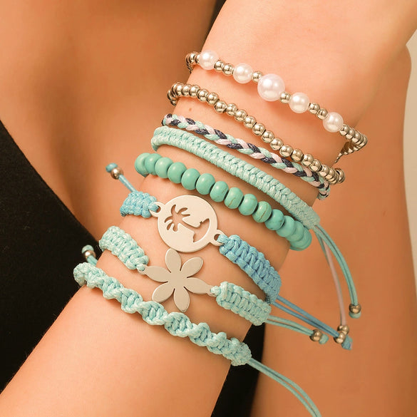 Summer Beach Bracelet Soft Clay Handmade Geometric Design