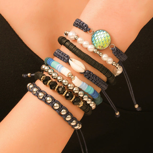 Summer Beach Bracelet Soft Clay Handmade Geometric Design