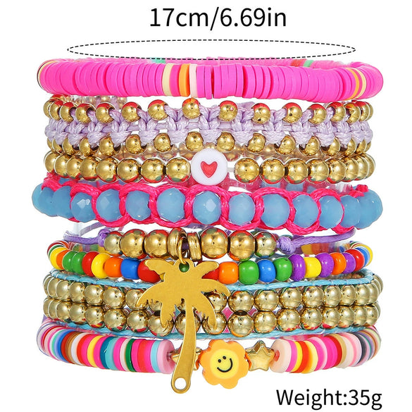 Summer Beach Bracelet Soft Clay Handmade Geometric Design