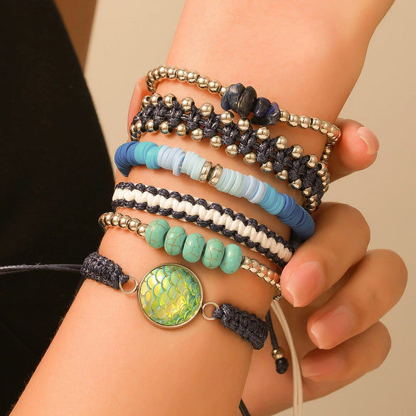 Summer Beach Bracelet Soft Clay Handmade Geometric Design