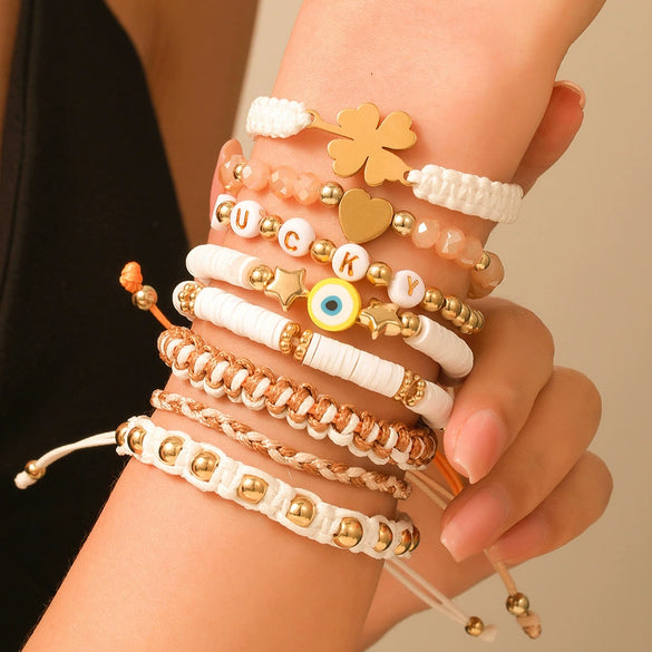 Summer Beach Bracelet Soft Clay Handmade Geometric Design