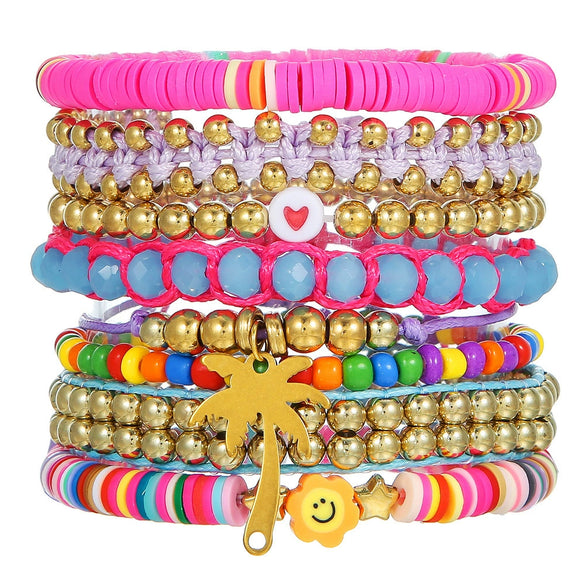 Summer Beach Bracelet Soft Clay Handmade Geometric Design