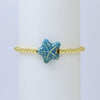 Summer Beach Style Ceramic Glazed Copper Bead Bracelet With Starfish And Animal Zodiac Pattern Electroplated