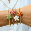 Summer Beach Style Ceramic Glazed Copper Bead Bracelet With Starfish And Animal Zodiac Pattern Electroplated