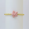 Summer Beach Style Ceramic Glazed Copper Bead Bracelet With Starfish And Animal Zodiac Pattern Electroplated