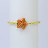 Summer Beach Style Ceramic Glazed Copper Bead Bracelet With Starfish And Animal Zodiac Pattern Electroplated