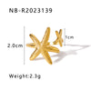 Summer Beach Vacation Starfishshaped Shell Ring Jewelry Stainless Steel Geometric Style 18K Furnace Vacuum Plated Unisex