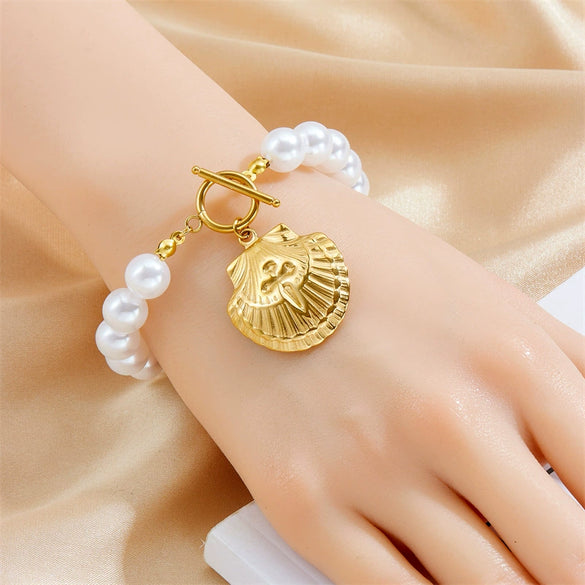 Summer Beach Wind Stainless Steel Necklace With Starfish Pendant And Geometric Design Electroplated For Women