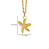 Summer Beach Wind Stainless Steel Starfish Pendant Necklace With Cross Chain Electroplating Treatment