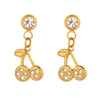 Summer Casual Diamond Cherry Earrings Stainless Steel Accessories Jewelry With Electroplating For Women