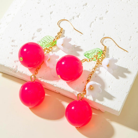Summer Colorful Sweet Cute Handmade Acrylic Resin Geometric Earrings For Women